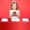 Red Party Supplies,Red Disposable Tableware Includes 24 Plates,24 Napkins and 1 Tablecloth